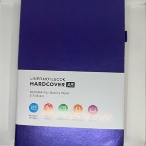 Purple Hardcover A5 Lined Notebook